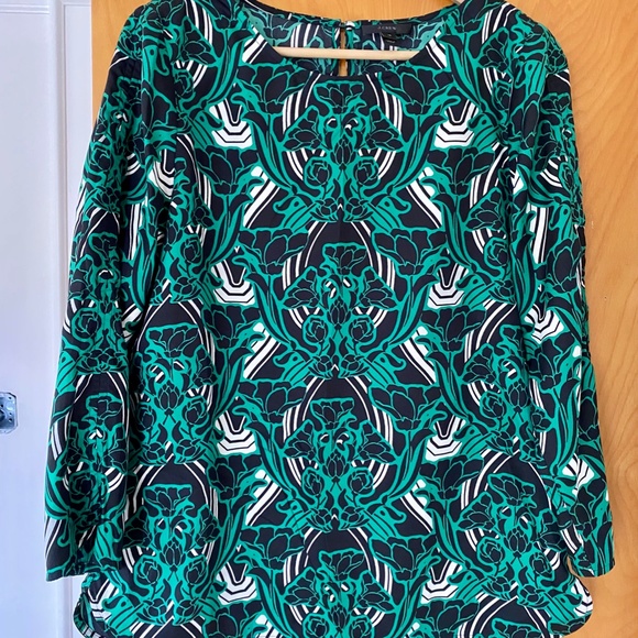 J. Crew Outfit in Emerald Green Art Nouveau Print - Size 10 - Picture 2 of 7